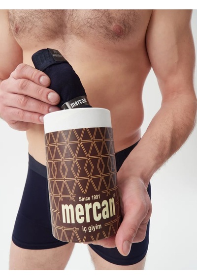Mercan 3 Lü Lacivert Modal Boxer