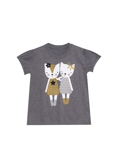 Denokids Kedili Kız Çocuk Yazlık T-Shirt Tayt Takım