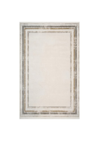 Merinos Vista Krem Renk Vizon Çerçeveli %100 Akrilik Yumuşak Dokulu Salon Oturma Odası Halısı 76335-957