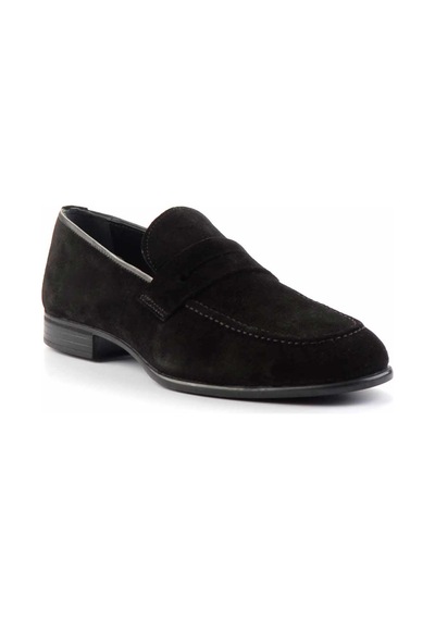 Bambi Siyah Leather Erkek Loafer Ayakkabı E01549034802 Siyah
