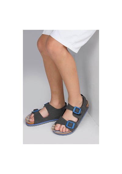 Jump Jump 50023 Çift Tokalı Antrasit Unisex Çocuk Sandalet 50023