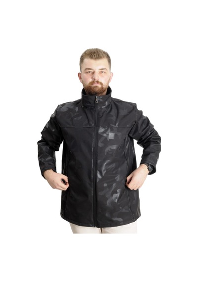Mode Xl Büyük Beden Erkek Waterproof Softshell 23232 Siyah 001