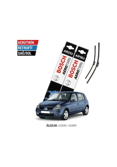 Renault Clio 2 Silecek Takımı 1998-2005 Bosch Aerotwin