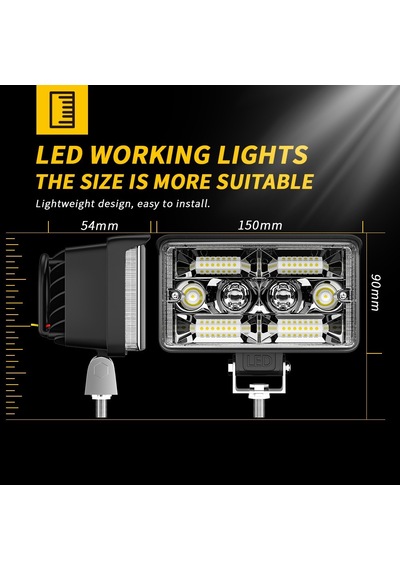 Off Road Delici Spotled 4 İnç 130 W Beyaz Sarı Çalışma Lambası