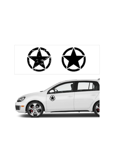 Oto Sticker Off Road Us Army Star Sticker Seti 2 Adet Asker Arma