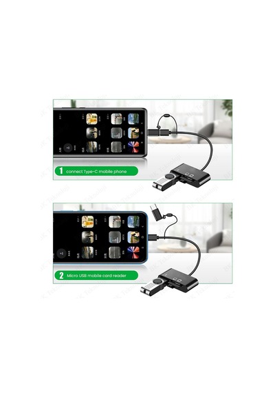 Type-C + Micro USB 3in1 OTG + SD-TF Kart Okuyucu