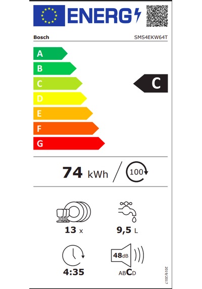 Bosch SMS4EKW64T Serie 4 13 Kişilik 6 Porgramlı Solo Bulaşık Makinesi Beyaz