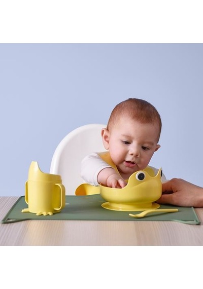Ikea Mata Çocuk Yemek Seti, Açık Sarı, 4 Parça