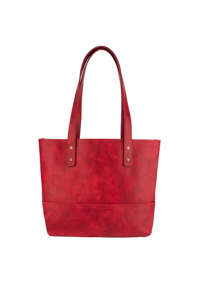 Twingold İsme Özel Tote Bag El Omuz Çantası - %100 Rainbow Deri - Ac03003 - Kırmızı Kırmızı