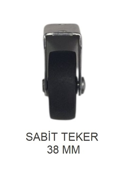 Ofis Koltuk Dolap Etejer İçin 38'lik Sabit Teker 4 Adet Siyah