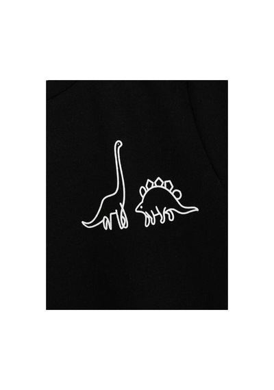 Magors Stil-x Dinazor Baskılı Bisiklet Yaka Çocuk Ve Genç Tshırt Siyah