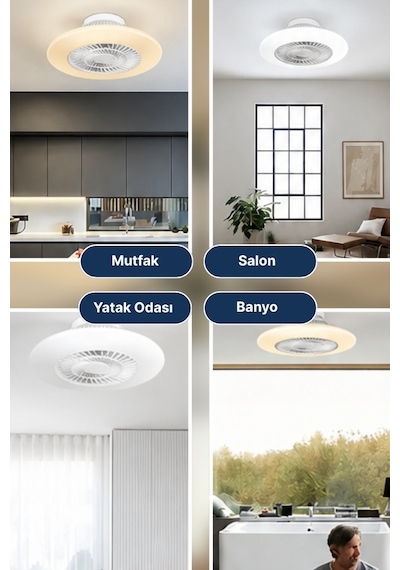 Dlc Nord 60cm Kumandalı Led Tavan Vantilatörü Beyaz