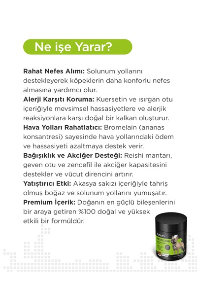 Cutepet Respicare Köpek Solunum Destek Tableti 60 Adet Alerji, Bağışıklık Ve Nefes Desteği