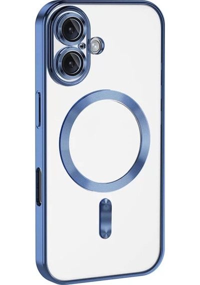 Newface  Apple  Uyumlu iPhone 16 Plus Kılıf Kross Magneticsafe Kapak - Mavi