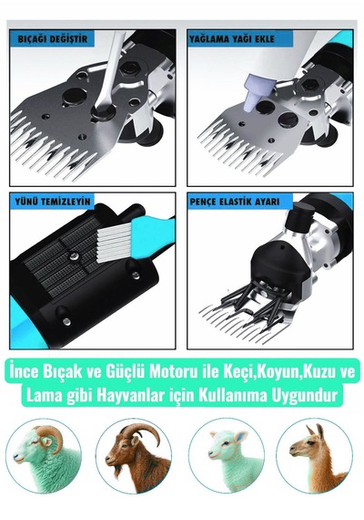 Schmıtzer Sch-kkm03tu Pro Seri Metal Şanzuman Profesyonel Koyun Keçi Kırpma-kırkma Makinası 6 Kademe Devir Ayarlı