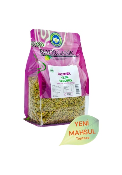 Organik Yeşil Mercimek 1 KG