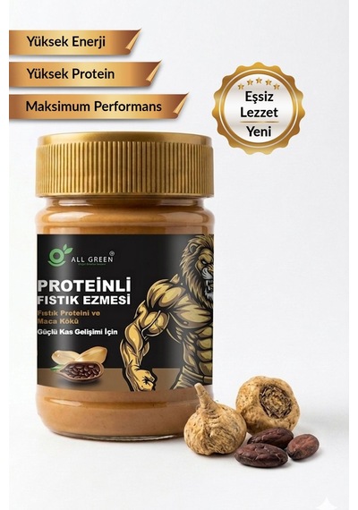Proteinli Fıstık Ezmesi Kakao Fıstık Proteini, Maca Kökü Tozu, Kakao İle 325 Gr