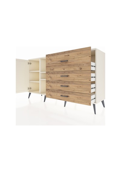 Kronos Konsol 4 Raflı 4 Çekmeceli Tek Kapaklı 176x59x99 Aytaşı-a Aytaşı-aytaşı/çam Kronos Konsol 4 Raflı 4 Çekmeceli Tek Kapaklı 176x59x99 Aytaşı-a Aytaşı-aytaşı/çam