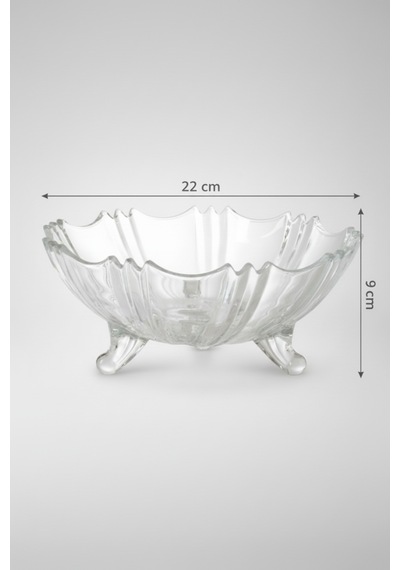 Cam Ayaklı Meyvelik 22x9 Cm Şık Sunumluk Dekoratif Tabak