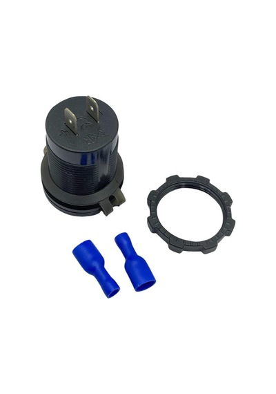 12v-24v Dijital Voltmetre+şarj Cihazlı Usb 3 A Off-on Anahtarlı Mavi Işık 28 Mm