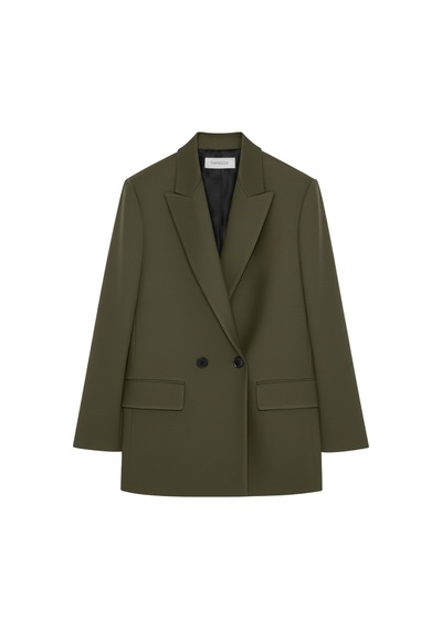 Hanezza Çift Düğmeli Blazer Ceket Plus Size Haki - 789093682 Haki