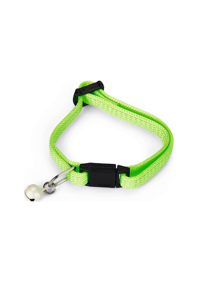 Hnrlıshp Beeztees Yavru Kedi Boyun Tasması, Zilli, Parlak Yeşil, 15-22cm