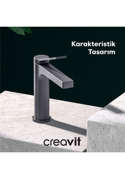 Creavit Ritmo Lavabo Armatürü Metalik Gri Bt.rt1500gr