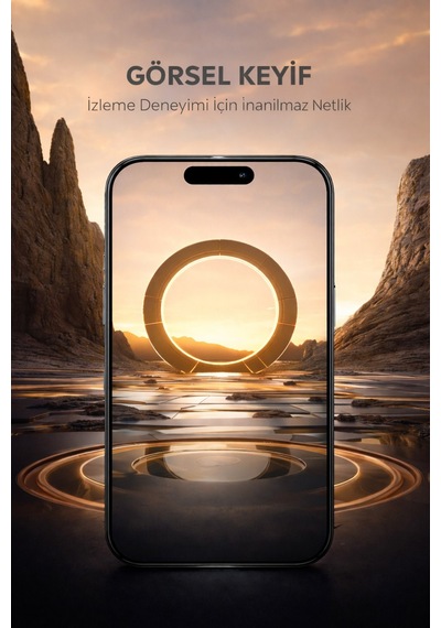 Apple Uyumlu iPhone 17 Pro Hayalet Ekran Koruyucu % 100 Cam Temperli Kolay Kurulum Aparatlı