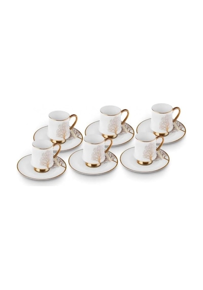 Afra Hayat Ağacı 6 Kişilik Kahve Fincan Takımı 90 Ml Çok Renkli