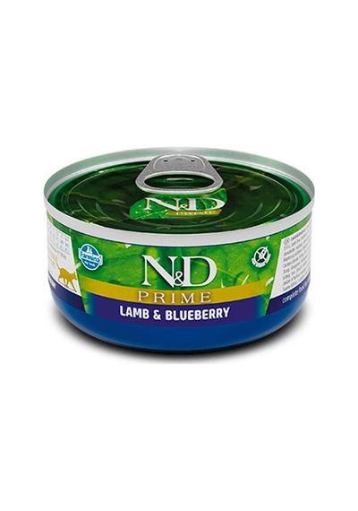 N&D Prime Tahılsız Kuzulu Yaban Mersinli Yetişkin Kedi Konservesi 70 G