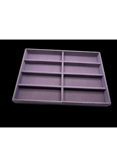 New York Model Süet Süet Kumaş Lila Renk 34/24 Cm Bölmeli Çekmece Içi Gözlük Standı