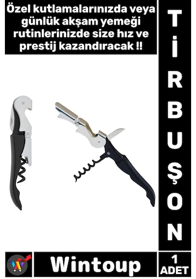 Tirbuşon Profesyonel Şarap Açacağı Ergonomik Paslanmaz Çelik Şık Lüks Restoran Kaliteli Tirbuşon Diğer