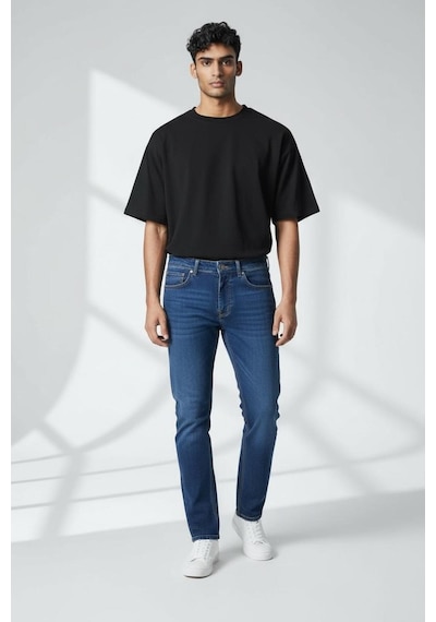 Myrab Denim Erkek Mavi Regular Fit Rahat Kesim Denim Kot Pantolon - Esnek Likralı Jeans