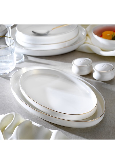 Schafer Superfine Bone Lumiere Yemek Takımı 56 Parça-gold Beyaz - Gold