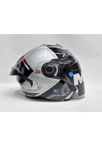 Mt Cosmo Arrow C2 Parlak Renk Güneş Vizörlü Yarım Kask Çok Renkli