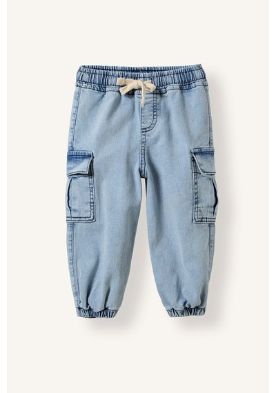 Defacto Kargo Cepli Beli Lastikli Jogger Fit Jean Pantolon Erkek Bebek F3761a526aunm39 Mavi-nm39