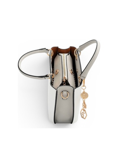 Silver & Polo Silver Polo Beyaz - A.gri Düz Kadın El Çantası Sp1272