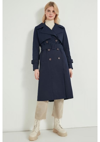 Pastelastore %100 Pamuk Gabardin Uzun 110cm Astarlı Kemerli Kadın Trençkot 1111 Lacivert Pastelastore %100 Pamuk Gabardin Uzun 110cm Astarlı Kemerli Kadın Trençkot 1111 Lacivert