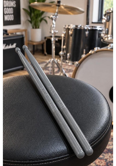 Midex Gfk-901gry Pro 5a Profesyonel Kırılmaz Baget Fiber Karbon Drumsticks Gri Renk Davul Bateri Bageti