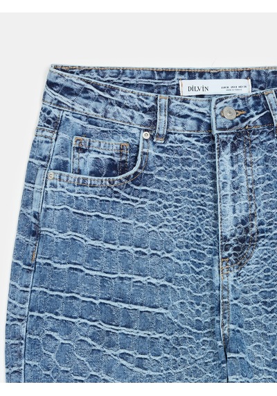 Dilvin 72095 %100 Pamuk Straight Jean-mavi Mavi