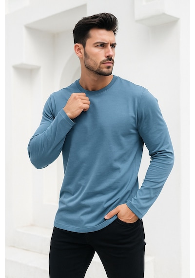 Rich Erkek İndigo Basic Uzun Kollu Body İndigo