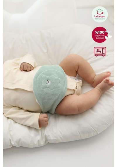 Mint Yeşili Doğal Kiraz Çekirdeği Dolgulu Bebek Kemeri Kiraz Çekirdekli Bebek Bel Kemeri