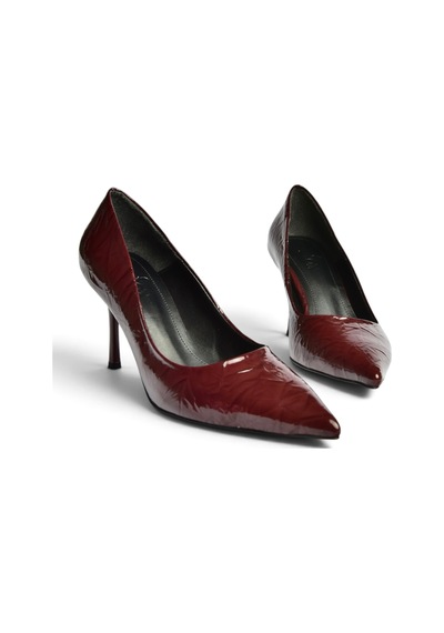 Fox Shoes Z676050008 Bordo Rugan İnce Topuklu Kadın Stiletto Ayakkabı