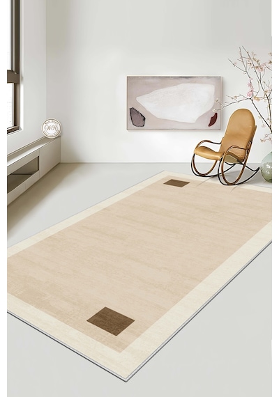West Home Makinede Yıkanabilir Kaymaz Taban Leke Tutmaz Bej Salon Halısı Mutfak Halısı Ve Yolluk 607 Beige
