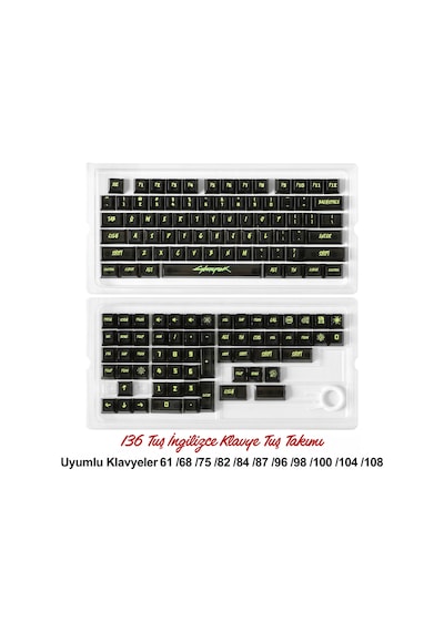 136 Tuşlu Keycaps Pc Tam Ekran Cyberpunk 136 Tuşlu İngilizce Sürüm Kutulu Tüm Mekanik-manyetik Klavyeler İle Uyum Sağlamaktadır.