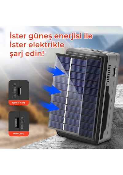 Upway Güneş Enerjili Çok Fonksiyonlu Pil Telefon Şarj Cihazı - Elektrikli Ve Güneş Enerjili Şarj