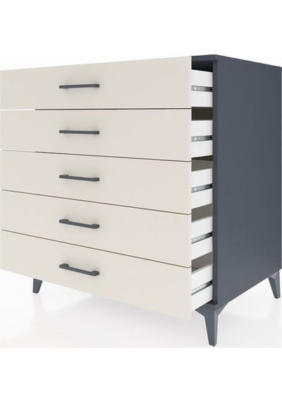 Kronos Şifonyer 5 Çekmeceli 88x59x96 Antrasit-aytaşı Antrasit