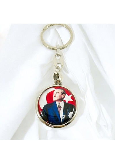 Renkli Atatürk Anahtarlık, Çift Taraflı Bombeli