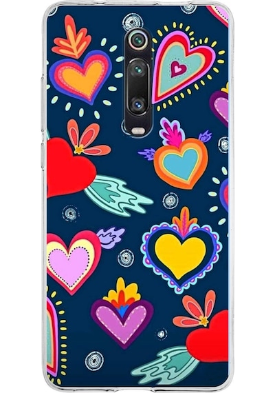 Xiaomi Redmi K20 Pro İle Uyumlu 1mm Slim Fit Retro Renkler 3 Baskılı Şeffaf Kılıf Şeffaf