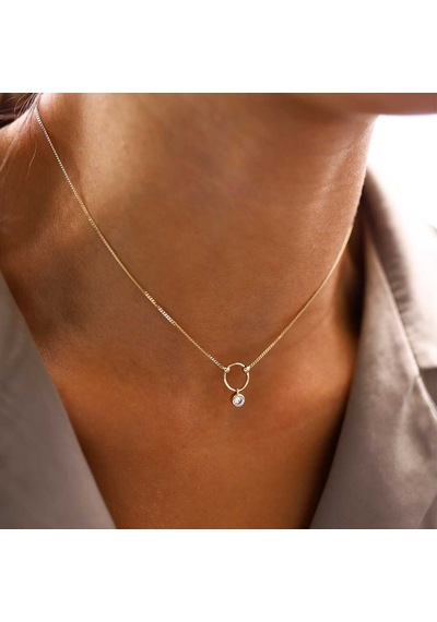 Tek Taşlı Choker Kolye Sarı